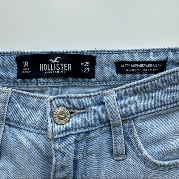 Hollister Ultra High-Rise Mom Jeans Distressed Jeans Size 25 - Picture 4 of 9